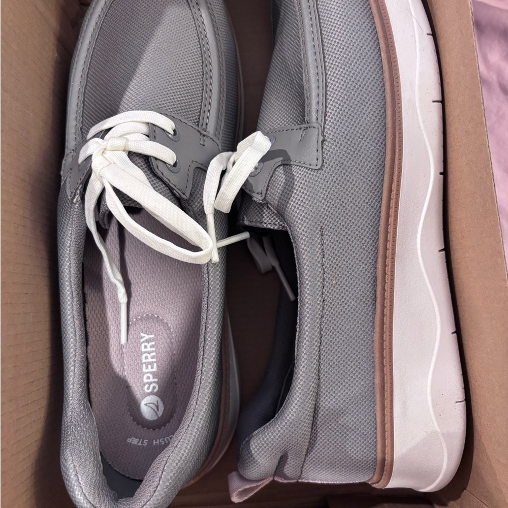 Sperry Women's Gray and White Sneakers